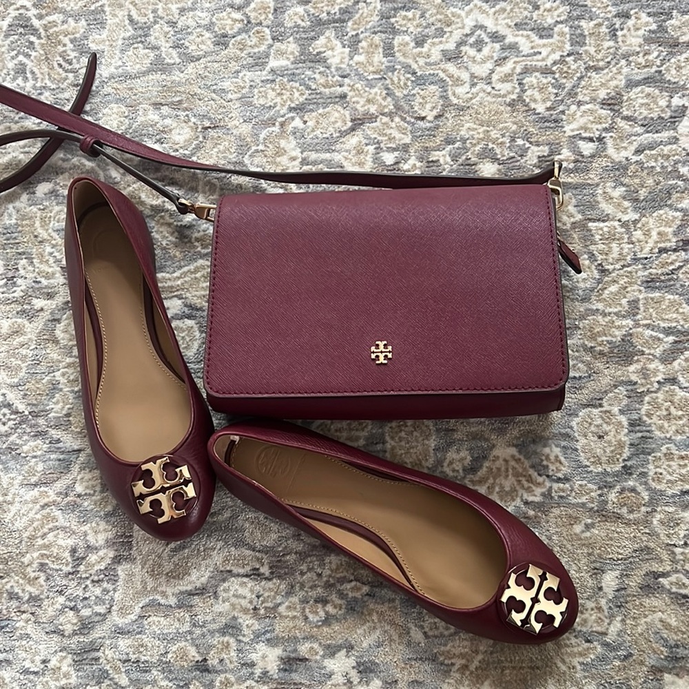Matching tory burch shoes and crossbody bag
